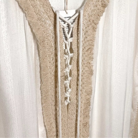 Anthropologie Surf Gypsy bohemian boho crochet swimsuit cover up tunic size M - Picture 3 of 12